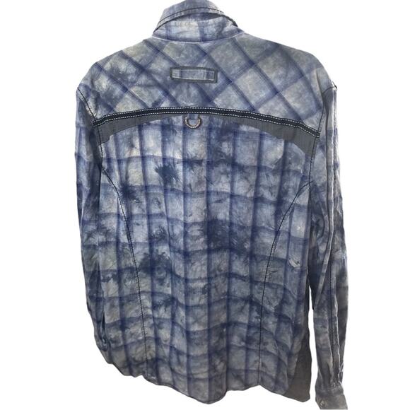 SMASH Western LS Snap Front Shirt, 100% Cotton, Blues Cowgirl BarnCorp Western L - Picture 2 of 8